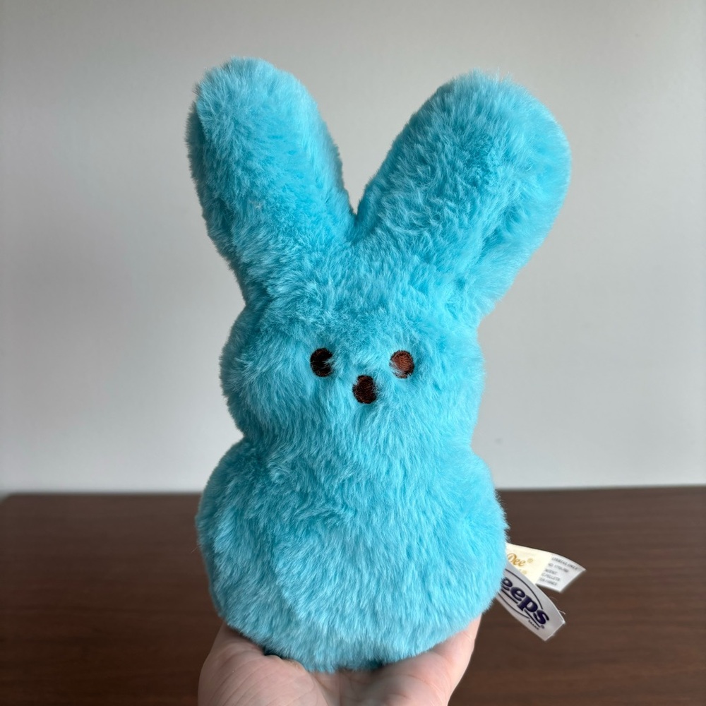 Fuzzy Blue Peeps Bunny Dan Dee Just Born Plush Toy